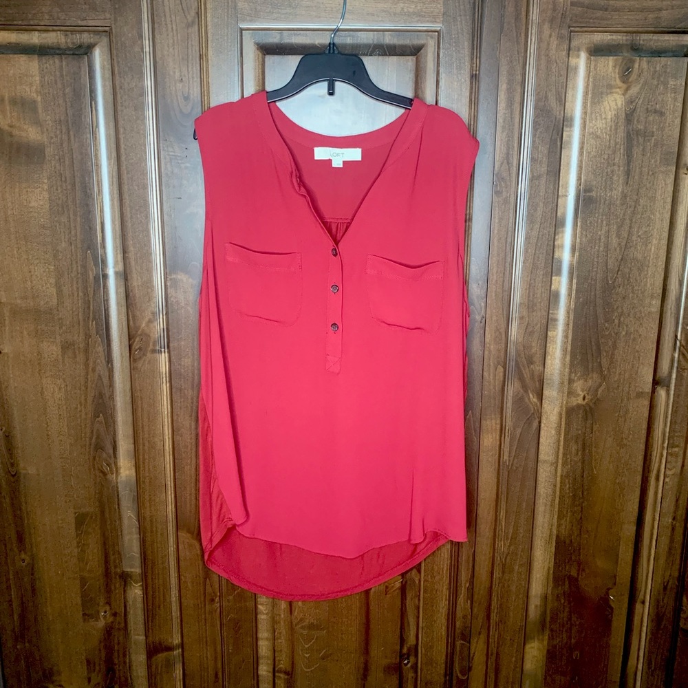 Loft RED sleeveless blouse